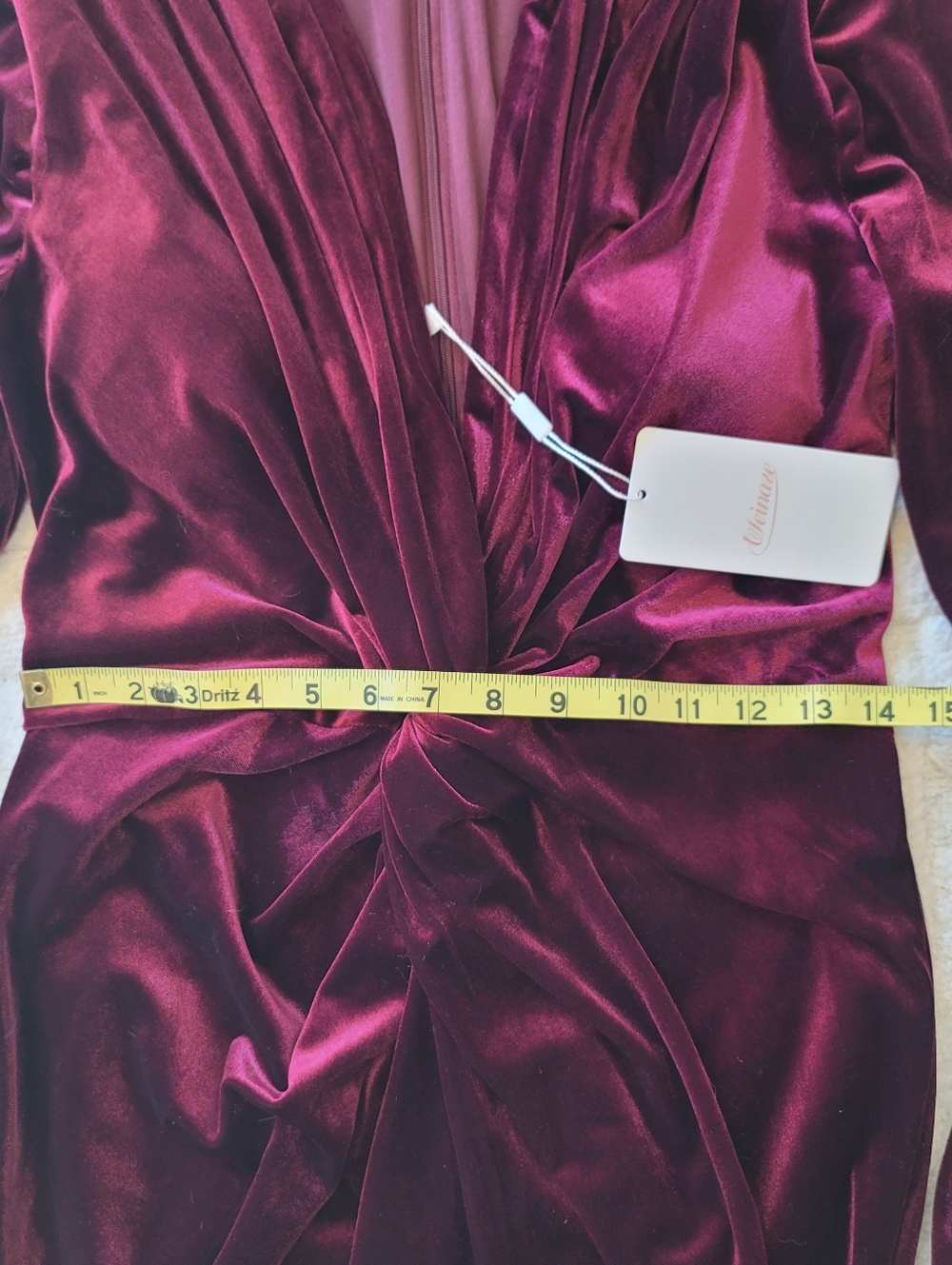 NWT Long Sleeve Burgundy Dress Size 8 - Picture 8 of 11